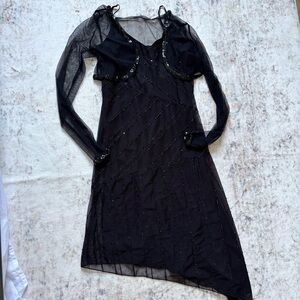VINTAGE Studio Y Sequin Mesh 2-Piece Midi Set - Size S